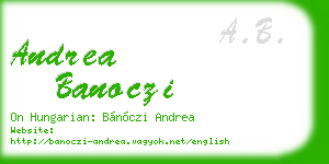 andrea banoczi business card